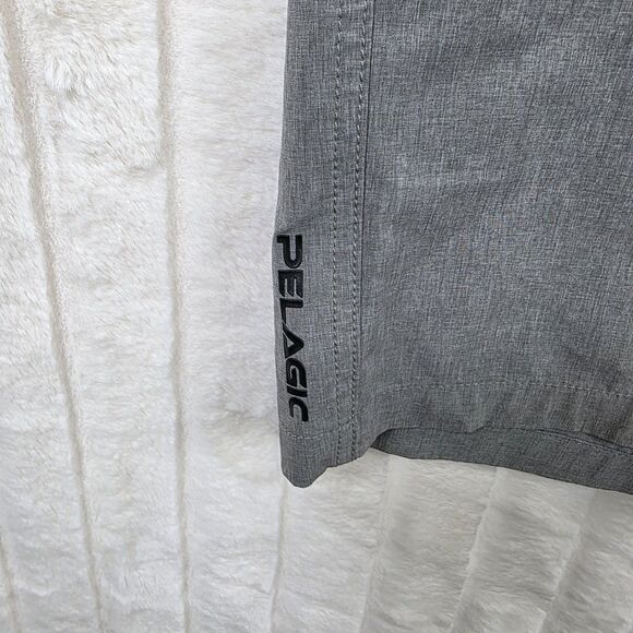 Pelagic Men's High Performance Deep Sea Hybrid Fishing Shorts Light Gray Size 34 - Picture 5 of 16